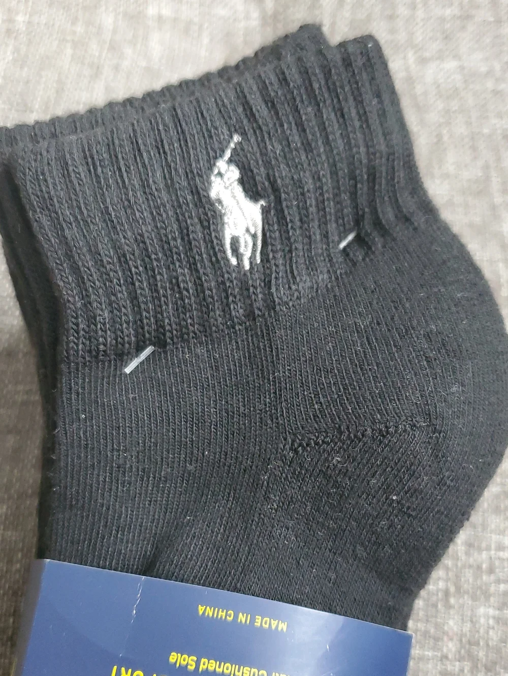 Polo Ralph Lauren Black and Gray Socks Size  10-12